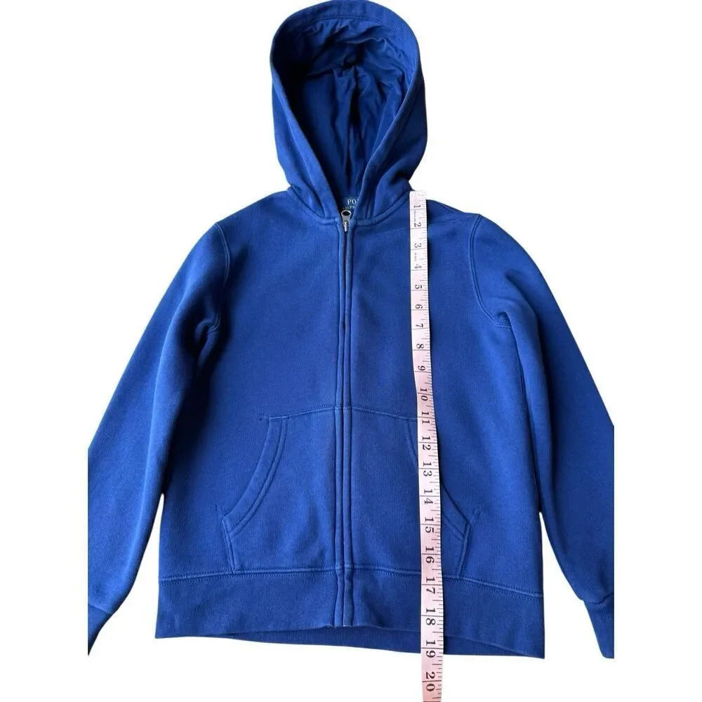 Polo Ralph Lauren Boys Size 7 Blue Fleece Full-Zip Hoodie